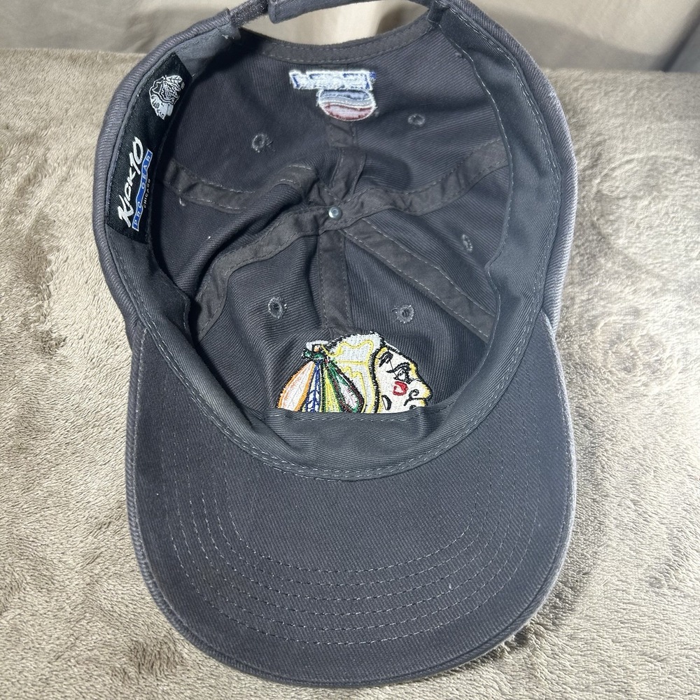 Chicago Blackhawks Hat Cap Pepsi Promo Charcoal Grey Kick10 Pro Gear Hook Loop - Picture 3 of 7